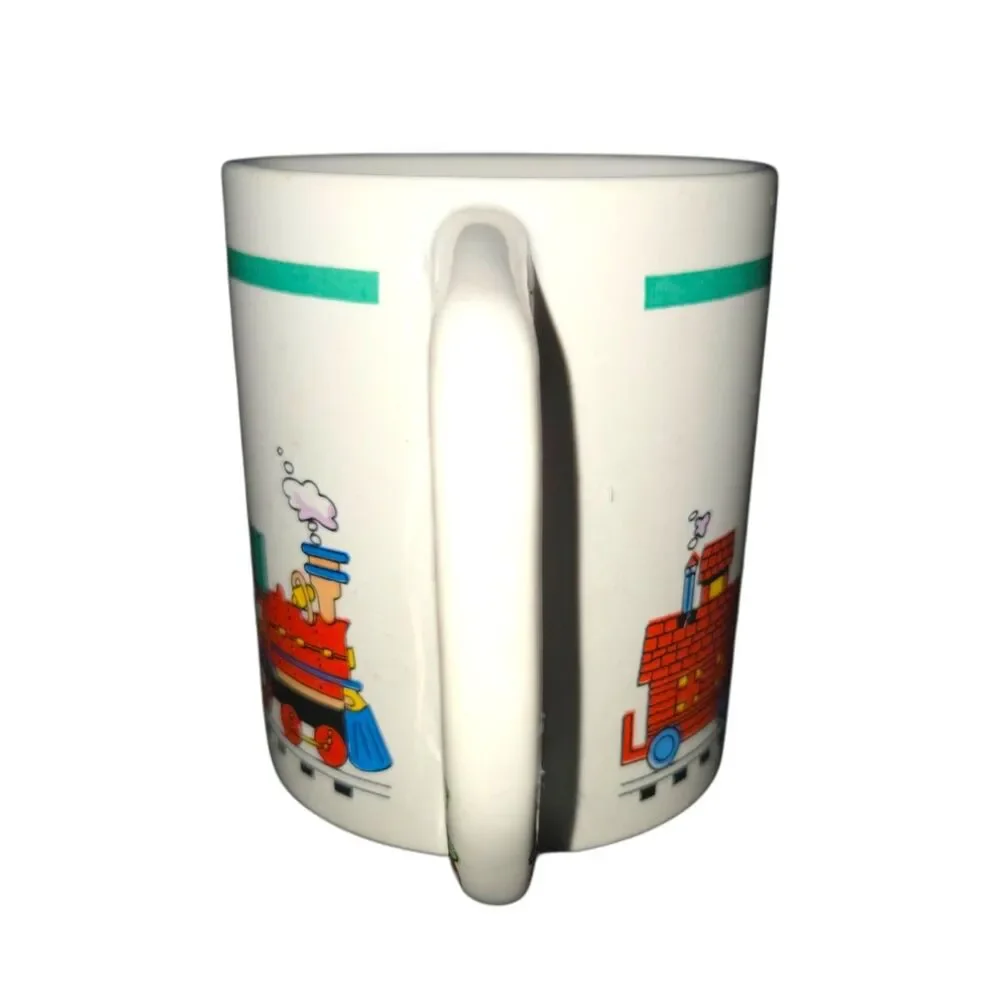 Vintage Unbranded Ceramic Christmas‎ Train With Candy Cane Handle Coffee Cup Mug
